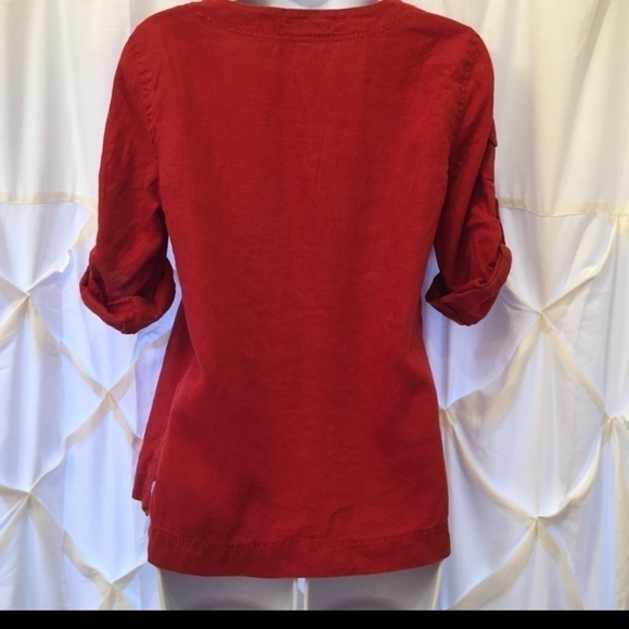 LAUREN Ralph Lauren Red Linen Top - Picture 2 of 9
